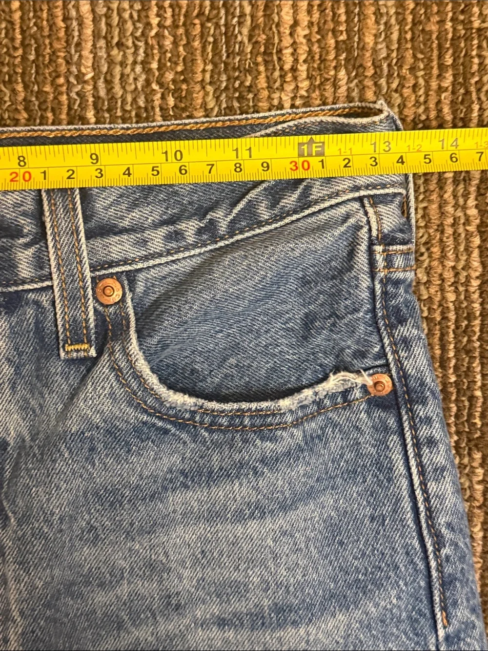 Levi's Premium Big E Rare Blank Tab Light Blue Distressed Straight Jeans